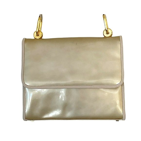 Stuart Weitzman Handbags - Stuart Weitzman Metallic Gold Patent Leather Cross Body Bag w/ Dust Bag Vintage